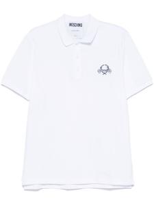 Moschino рубашка поло с вышитым логотипом, белый
