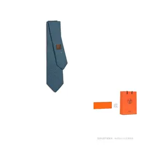 Мужской галстук из шелка тутового шелкопряда HERMES, синий