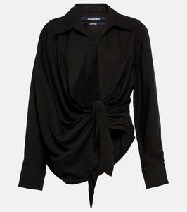 Рубашка La Chemise Bahia с завязками Jacquemus, черный