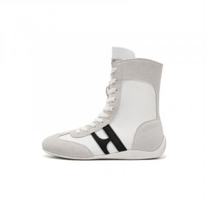 Боксерские ботинки на среднем каблуке для женщин 2025 ELLE, бежевый