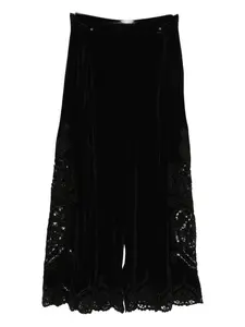 Брюки с кружевными вставками Farm Rio, черный