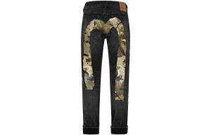 Джинсы средней посадки с потертостями Evisu, черный