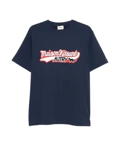 Футболка университетской формы Maison Kitsunã, синий