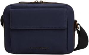 Повседневная маленькая сумка-мессенджер Tommy Hilfiger из водоотталкивающего нейлона, молнии и регулируемого ремня, Preppy Navy