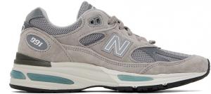 Серые кроссовки 991v2 «СДЕЛАНО в Великобритании» New Balance, Rock bridge/Alloy/Silver