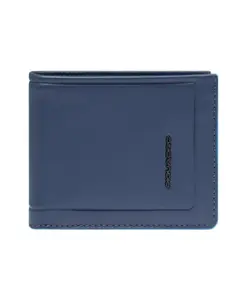 Мужской кожаный кошелек со съемным отделением для документов, с защитой от RFID-сканирования. Piquadro, синий