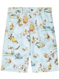 Off-White шорты с принтом, синий