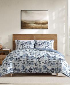 Комплект постельного белья Vintage Forest Toile, двусторонний, 3 предмета, размер King Eddie Bauer, Blue