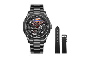 Коллекция Creator Emperor Cool Fit Механические часы на запястье Силиконовый ремешок Вырезной циферблат Мужские часы Dickies, Космический черный