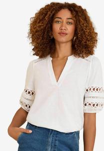 Футболка Love & Roses REGULAR FIT, Ivory Heart Lace Insert/White