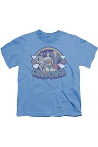 Футболка DC Comics Retro Girl Power с коротким рукавом для девочек Gildan, синий