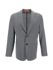 Однобортный пиджак с накладными карманами Barena, серый