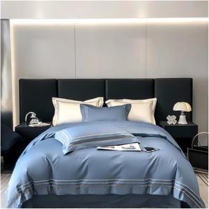 YUSIWOAL Комплект постельного белья из египетского хлопка с вышивкой в полоску