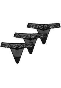 Стринги Teyli 3 шт: Mesh Tanga mit floraler Spitze Leo, черный