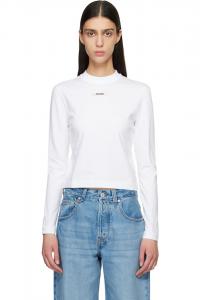 Футболка с длинными рукавами из грогрена Jacquemus, белый