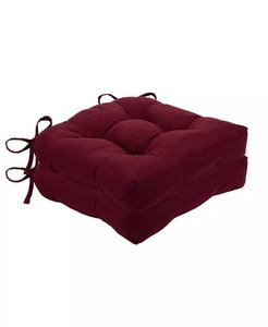 Country Living Плюшевые однотонные двусторонние подушки для стула в деревенском доме с прочными завязками - Лен - 2 шт Kate Aurora, бежевый