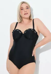 Купальник с перфорированными вставками на косточках Ulla Popken, Black