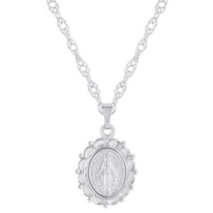 Ожерелье с медальоном из стерлингового серебра «О, Мэри, задуманная» Glistening Jewels, Sterling Silver