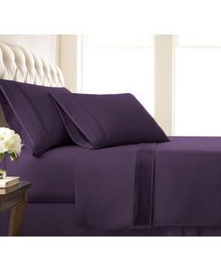 Элегантный плиссированный комплект постельного белья 21 дюйм, очень глубокий, с карманами, размер Twin Southshore Fine Linens, фиолетовый