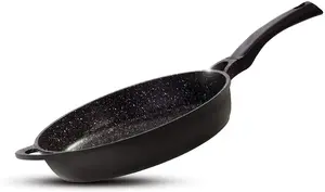 Сковорода Food Appeal из черного мрамора, индукционная, большая, 28 см | Антипригарное покрытие | Дизайн под черный мрамор | Для газовых, индукционных, керамических и электрических плит food appeal