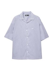 Рубашка на пуговицах Comfort fit Pull&Bear, синий/белый