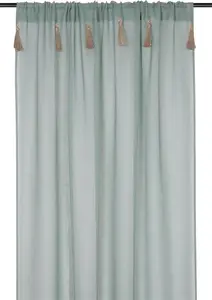 Штора в стиле бохо IBIZA 140x260, шалфейно-зеленая Stof