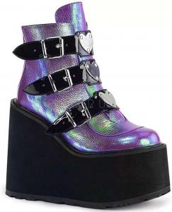 Женские туфли Ulalaza Mary Jane, Лолита, милые на платформе, готические с двойным ремешком на щиколотке, с круглым носком и массивным каблуком, для школьной формы, вечеринки, работы, танцев, свиданий и клуба, Short Boot-Purple