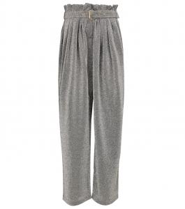 Брюки широкие с добавлением люрекса Balmain, Argent