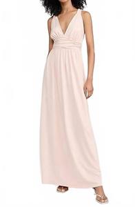 Платье макси с перекрещивающимися рукавами на спине цвета выбеленного миндаля Susana Monaco, Bleached Almond