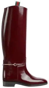 Ботинки Gucci Wmns Slim Horsebit Boot 'Lacquered Cherry', красный