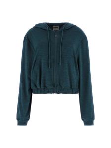 Толстовка с капюшоном на молнии GUESS, темно-зеленый