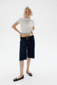 Шорты-Бермуды из денима стандартного кроя H&M, синий