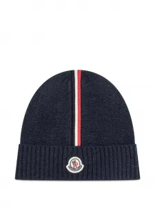 Шапка бини с логотипом Moncler Enfant, синий