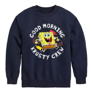 Флисовая толстовка с принтом «Спанч Боб Красти Крюк» для мальчиков 8-20 лет Nickelodeon, синий