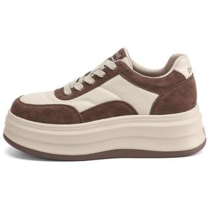DAPHNE Антискользящие и износостойкие низкие скейтерские туфли на платформе для женщин коричневые, цвет Brown