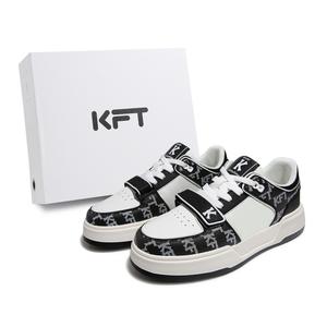 Нескользящие, износостойкие, легкие, дышащие, увеличивающие рост низкие кроссовки для скейтбординга унисекс KFT, Black White