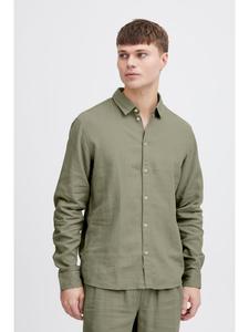 Рубашка !SOLID Langarmhemd SDEnea Allan LS - 21107646 Langarmhemd aus Leinenmix, зеленый