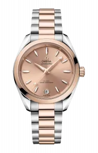 Часы Omega Semaster aqua terra shades из стали и золота 34 мм