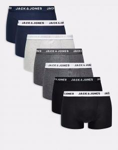 7 трусов Jack & Jones серого, темно-синего и черного цветов