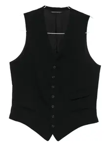 Жилет с V-образным вырезом на пуговицах Yohji Yamamoto, черный