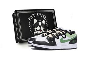 Jordan Баскетбольные кроссовки Air 1 с низким верхом, износостойкие и нескользящие, винтажные, мужские, черно-зеленые