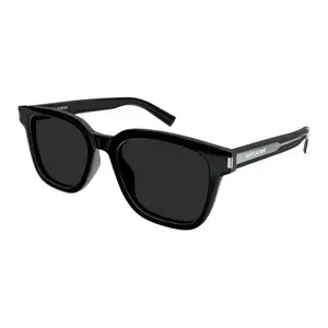 SAINT LAURENT Ацетатные металлические прямоугольные солнцезащитные очки унисекс черные, Black