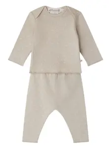 Комплект из топа и брюк с цветочным принтом Bonpoint, серый