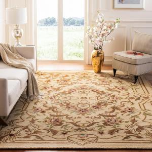Ковер SAFAVIEH, 290 x 412 см, Empire Collection, Beige & Light Gold, ручной работы из традиционной европейской шерсти, идеально подходит для помещений с высокой проходимостью в гостиной, спальне (EM823A)