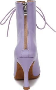 Женские удобные танцевальные туфли Minishion с открытым носком для свадьбы и вечера, ботильоны, L594 Purple 9Cm Heel