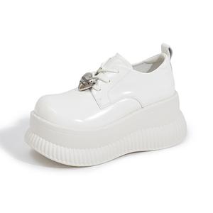 Milan love song Туфли женские черно-бежевые на платформе 8,5 см, цвет Ecru