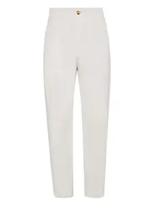 Габардиновые брюки с карманами Brunello Cucinelli, нейтральный