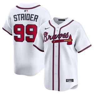 Мужская белая домашняя лимитированная джерси spencer strider atlanta braves Nike