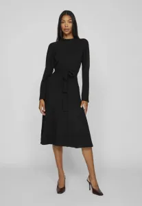 Платье-Миди в форме витрины, вязаное платье Vila, Black