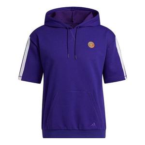 Толстовка Men's adidas Dm Ss Basketball Sports Short Sleeve Blue Purple, фиолетовый